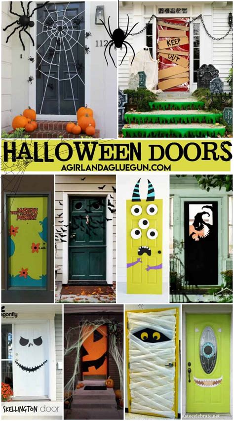 Halloween Door Decoration Ideas A Girl And A Glue Gun