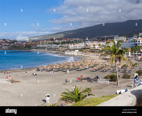 The Beach Of Playa Fanabe In Playa De Las Americas Tenerife Canary