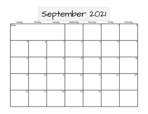 September Kalender September 2021 Druckbarer Kalender Etsy