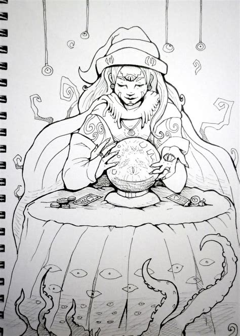 Inktober X 31 Witches Day 6 Oracle Witch By Sarahrichford On Deviantart Witch Drawing
