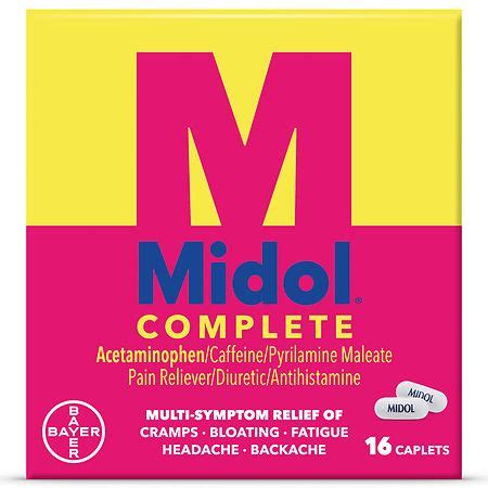 Midol Complete Menstrual Pain Relief Caplets With Acetaminophen Walgreens