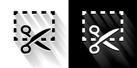 Cut Out Black And White Icon With Long Shadow Stock Illustration