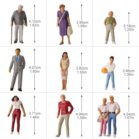 30pcs O Gauge People 143 Scale Painted Standing Figure Different Poses