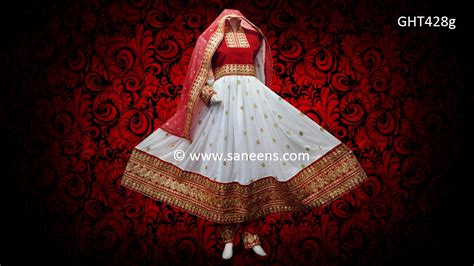 Afghan Clothes Pashtun Bridal Frock With Lace Work