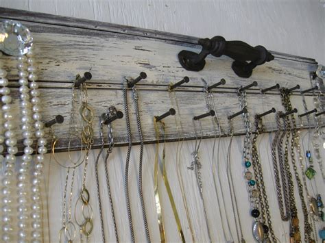 Rustic Jewelry Organizer 24 Inches Long Metal Drawer Pull