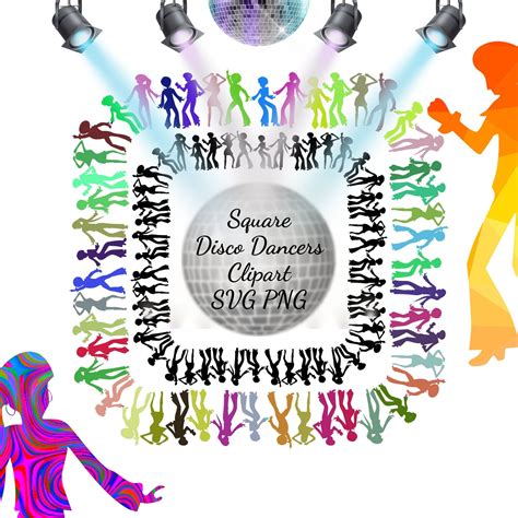 Disco Party Disco Clipart Svg Png Disco Dancers Clip Art Etsy In 2023
