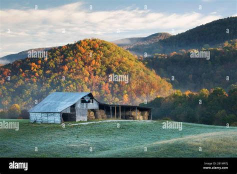 Autumn View Of Mountains Forests And Barn In The Canaan Valley Of West