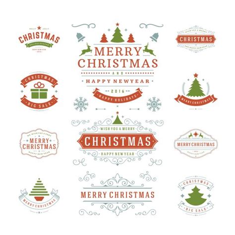 Christmas Labels And Badges Vector Design — Stock Vector © Provectors