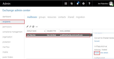 How To Enable Or Disable An Archive Mailbox In Office 365
