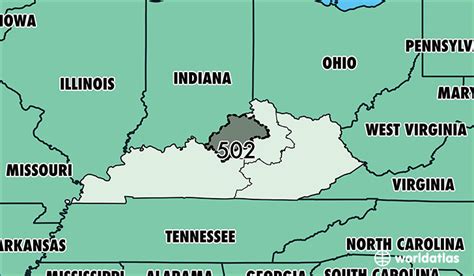 Where Is Area Code 502 Map Of Area Code 502 Louisville Ky Area Code