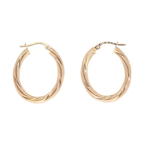 9ct Yellow Gold Twist Hoop Earrings Ramsdens Jewellery