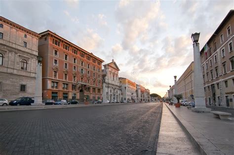 Empty Street In Rome Stock Photo Image Of Sunrise Transport 22194466