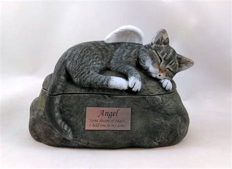 Ceramic Engraved Painted Cat Cremation Urn With Plastic Name Etsy Canada