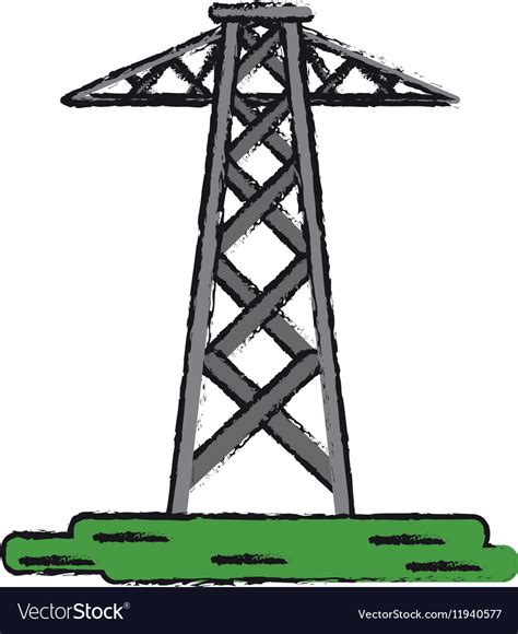 Drawing Electrical Tower Transmission Energy Power