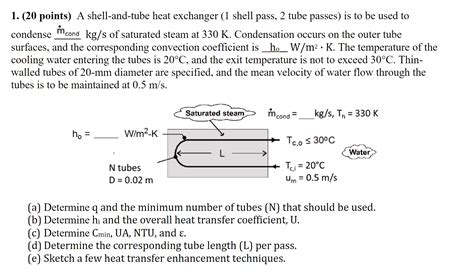 1 20 Points A Shell And Tube Heat Exchanger 1