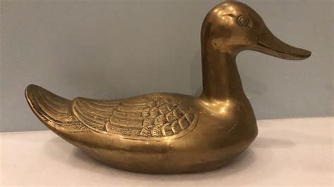 Vintage Brass Duck Etsy