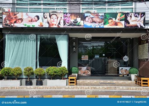 Massage Shop Located On A Parallel Street Of Beach Road Editorial Photo