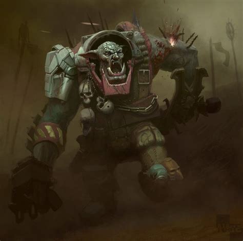 Orc Warboss By Nateabell On Deviantart Warhammer 40k Artwork