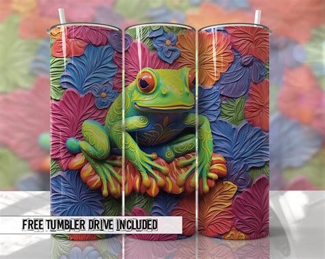 3d Tumbler Wrap Frog Animal Tumbler Wraps Seamless Etsy