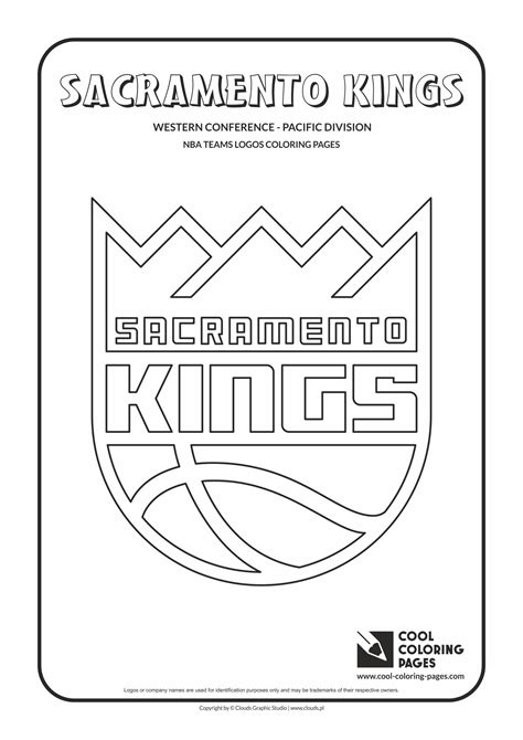 cool coloring pages sacramento kings nba basketball teams logos