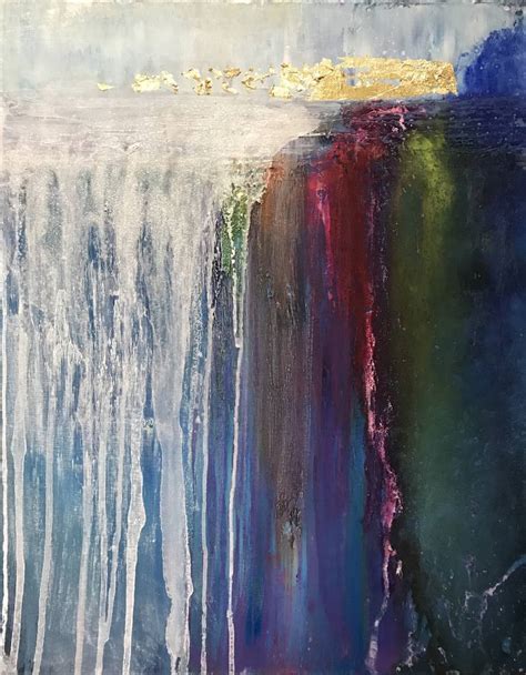 By The Rainbow Waterfall Painting By Henrieta Angel Saatchi Art