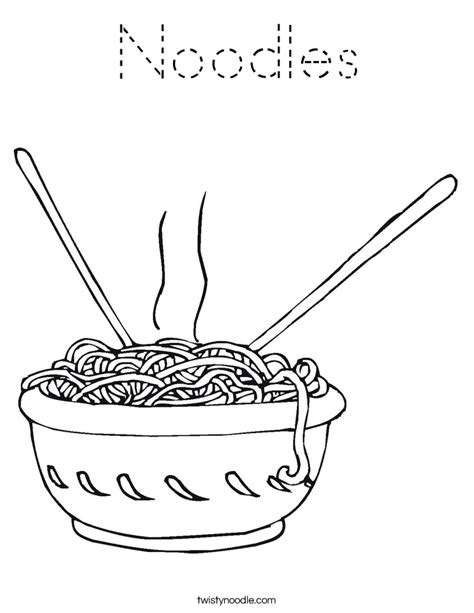 Noodles Coloring Page Tracing Twisty Noodle