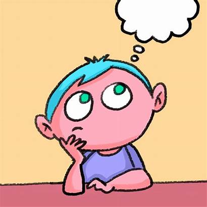 Thinking Think Gifs Giphy Animated Clipart Boy