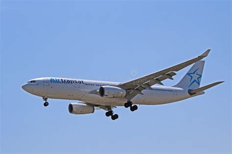 Air Transat Airbus A330 200 In Basic Livery About To Land Editorial