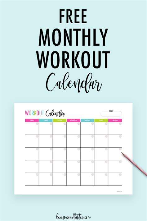 Printable Workout Calendar Workout Calendar Month Workout Workout