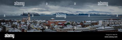Panoramic View Of Hammerfest On A Cold Winters Day Northern Norway