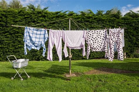 Image Of Washing Drying On A Hills Hoist Line Austockphoto