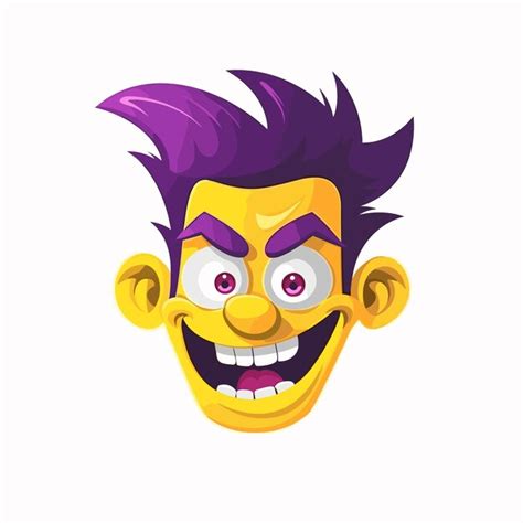 Premium Vector Cartoon Character Avatar Isolated Yellow And Purple Design