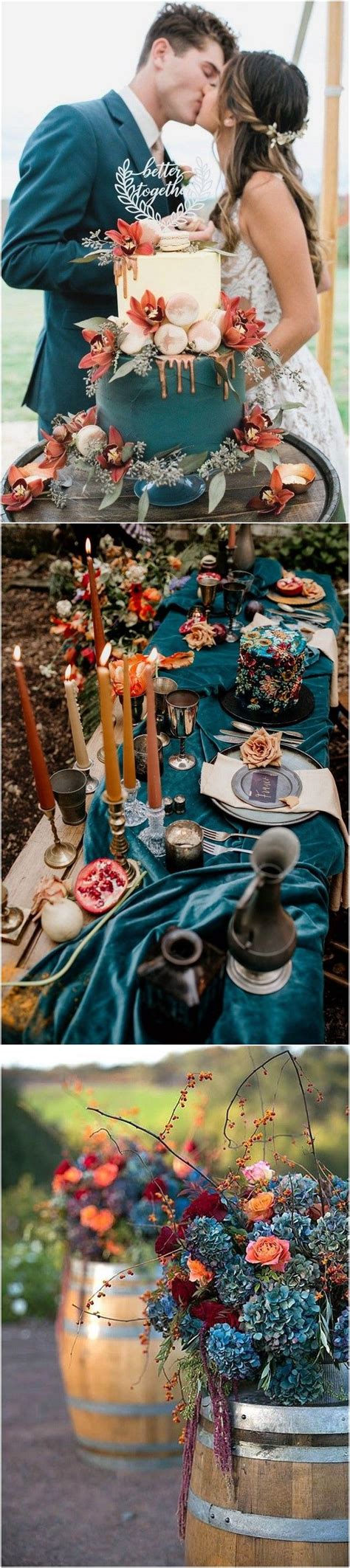 6 Perfect Dark Teal Wedding Color Schemes For Fall In 2020