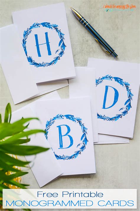Our cards are blank inside so you can write your own personalized message of thanks. Free Printable Monogrammed Note Cards | i should be ...