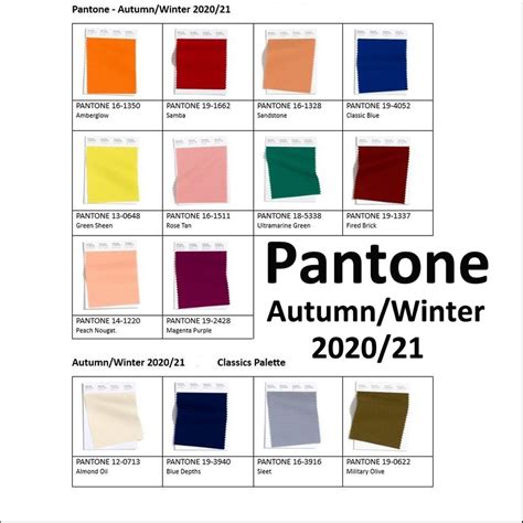 Pantone Fall Winter 20202021 Colors Pantone Fall Upcoming Fall