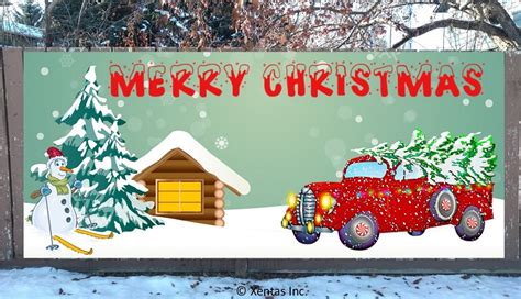 Fence Banner Christmas Truck By Xentas Inc Print Décor
