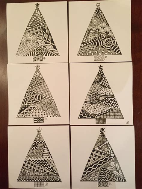 Christmas Cards Zentangle Drawings Doodles Zentangles Zentangle