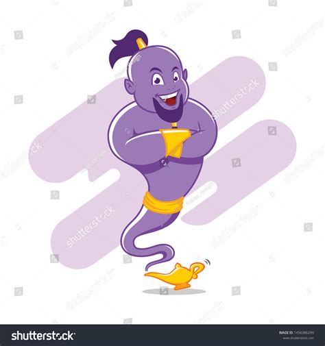 Cartoon Genie Coming Out Magic Lamp Stock Vector Royalty Free