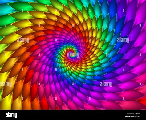 Psychedelic Rainbow Fractal Spiral Background Texture Stock Photo Alamy