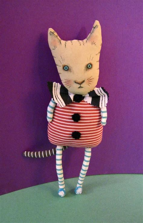 Cat Fabric Doll Sandy Mastroni Cat Art Doll Cat Collector Etsy Art Dolls Cat Fabric Cat Art