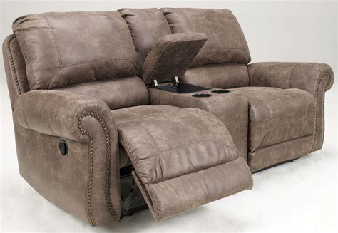 Oberson Gunsmoke Double Reclining Loveseat With Console From Ashley