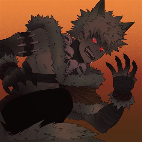 Werewolf Bakugou Sticker By Kethereal White Background 3x3