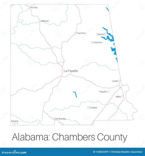 Map Of Chambers County In Alabama Stock Vector Illustration Of