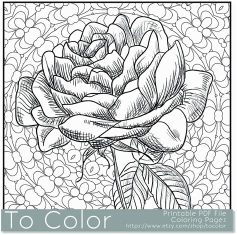 Printable color by number flowers adults coloring page. Intricate Flower Coloring Pages - Coloring Home