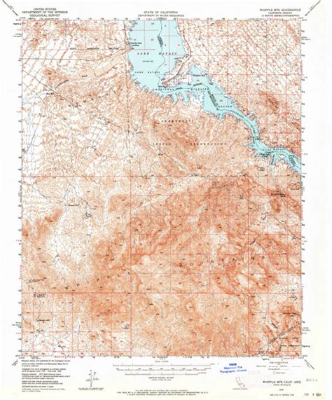 Whipple Mountains California 1950 1964 Usgs Old Topo Map Reprint