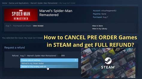 How To Cancel Pre Order Games In Steam And Get Full Refund Youtube