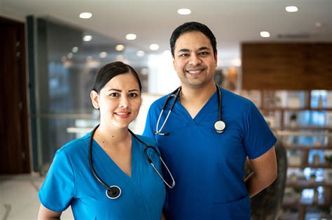 Portrait Of Nurse Coworkers At Hospital Stock Photo Download Image