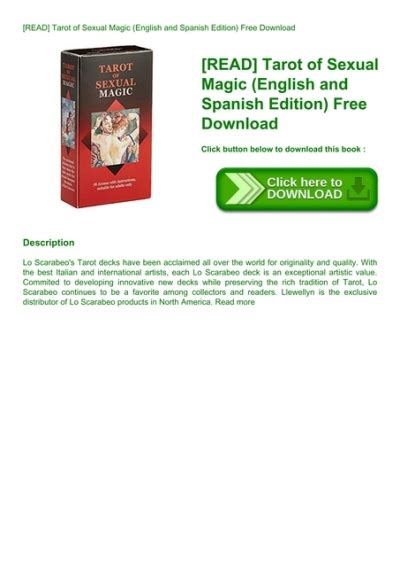 [read] Tarot Of Sexual Magic English And Spanish Edition Free Download