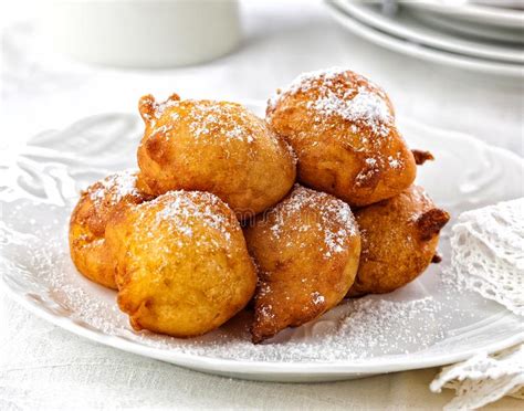 Fried Dough Balls Typical New Years Eve Treat In The Netherlands