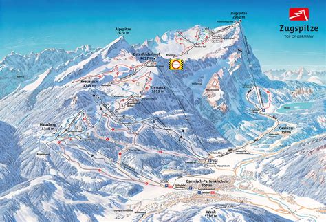 Bergfex Pistenplan Garmisch Classic Panoramakarte Garmisch Classic